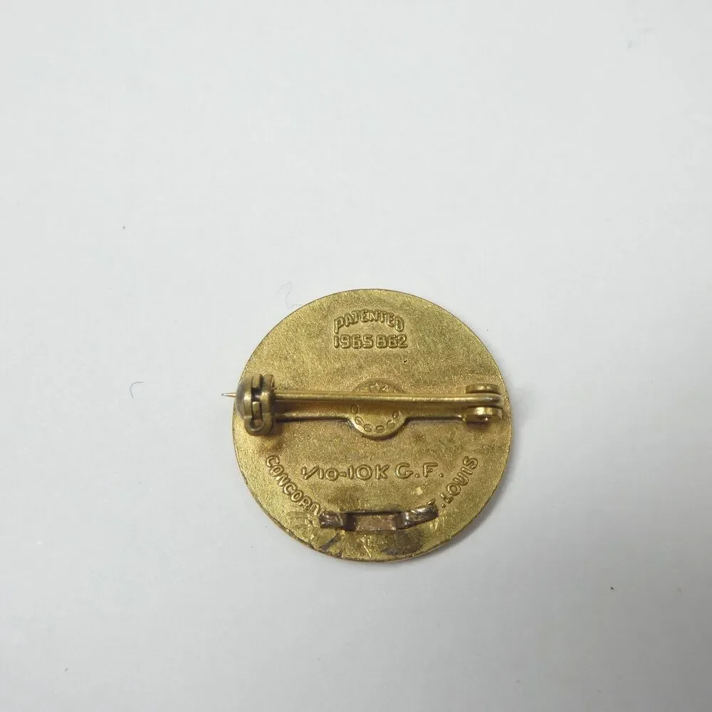 Lutheran Sunday School 14 Years Church Pin 1/10 10K Gold Filled Enamel Vintage